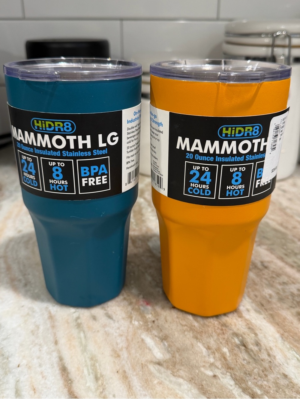 HiDR8 Mammoth 20oz Insulated Tumbler - Teal & Mustard